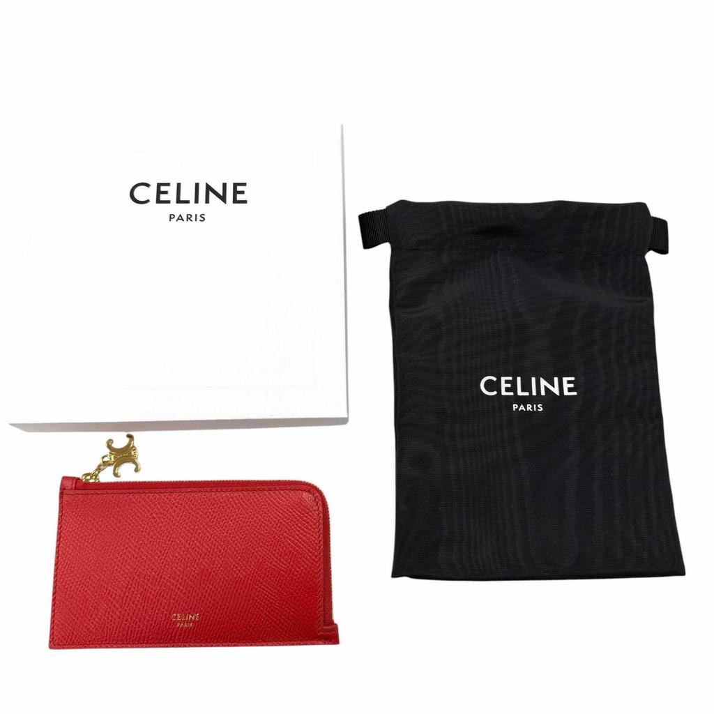 Ausgezeichnetes CELINE Kartenetui Rotes Leder L10083FVO Gebraucht