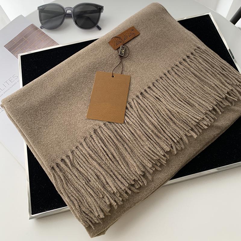 רטרו באיכות גבוהה חורף חם צעיף צמר עבה צעיף לנשים סתיו חורף