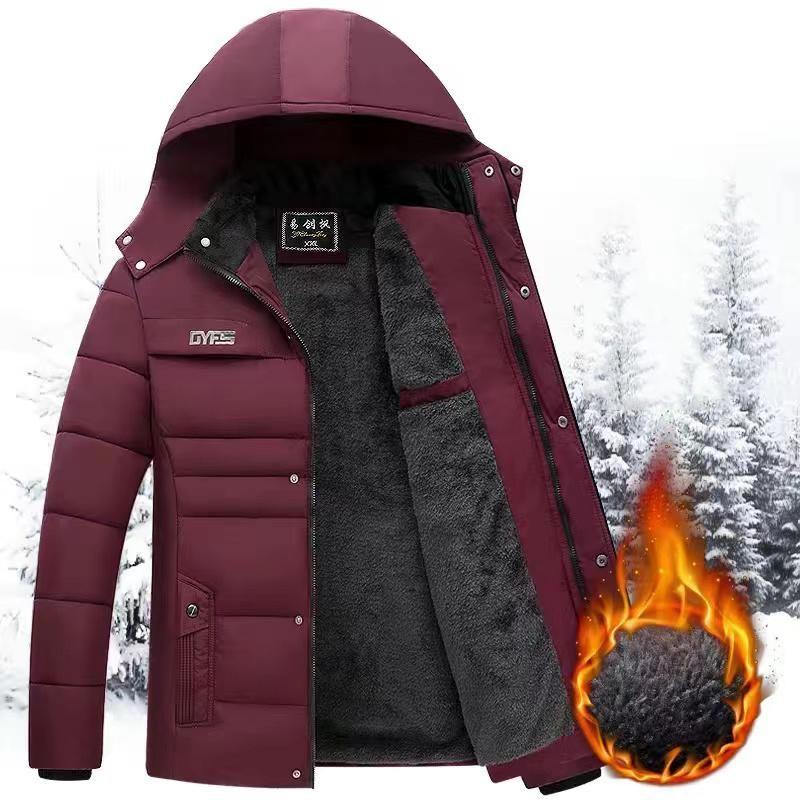 

Мужское зимнее плюшевое толстое теплое пальто, однотонная простая парка для среднего и пожилого возраста M фиолетовый