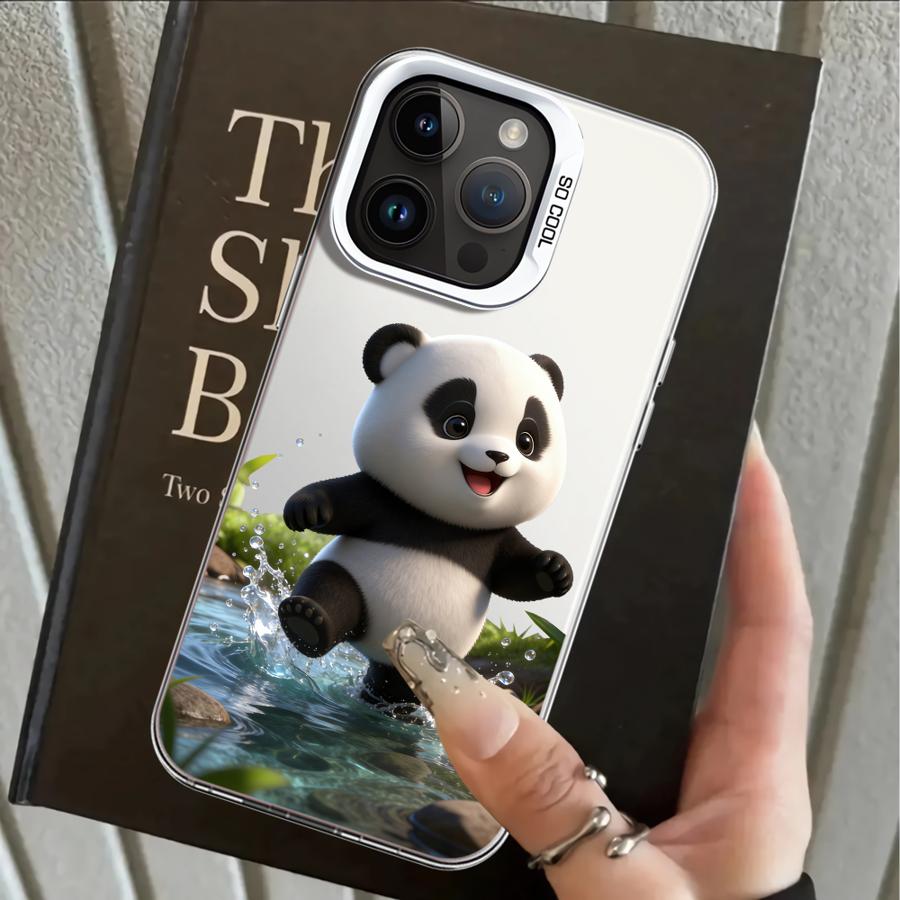 Chubby Panda Back Phone Cover Case for iPhone 17 Pro Max 11 XS 13 Pro XR 12 Air 15 Plus 16 14