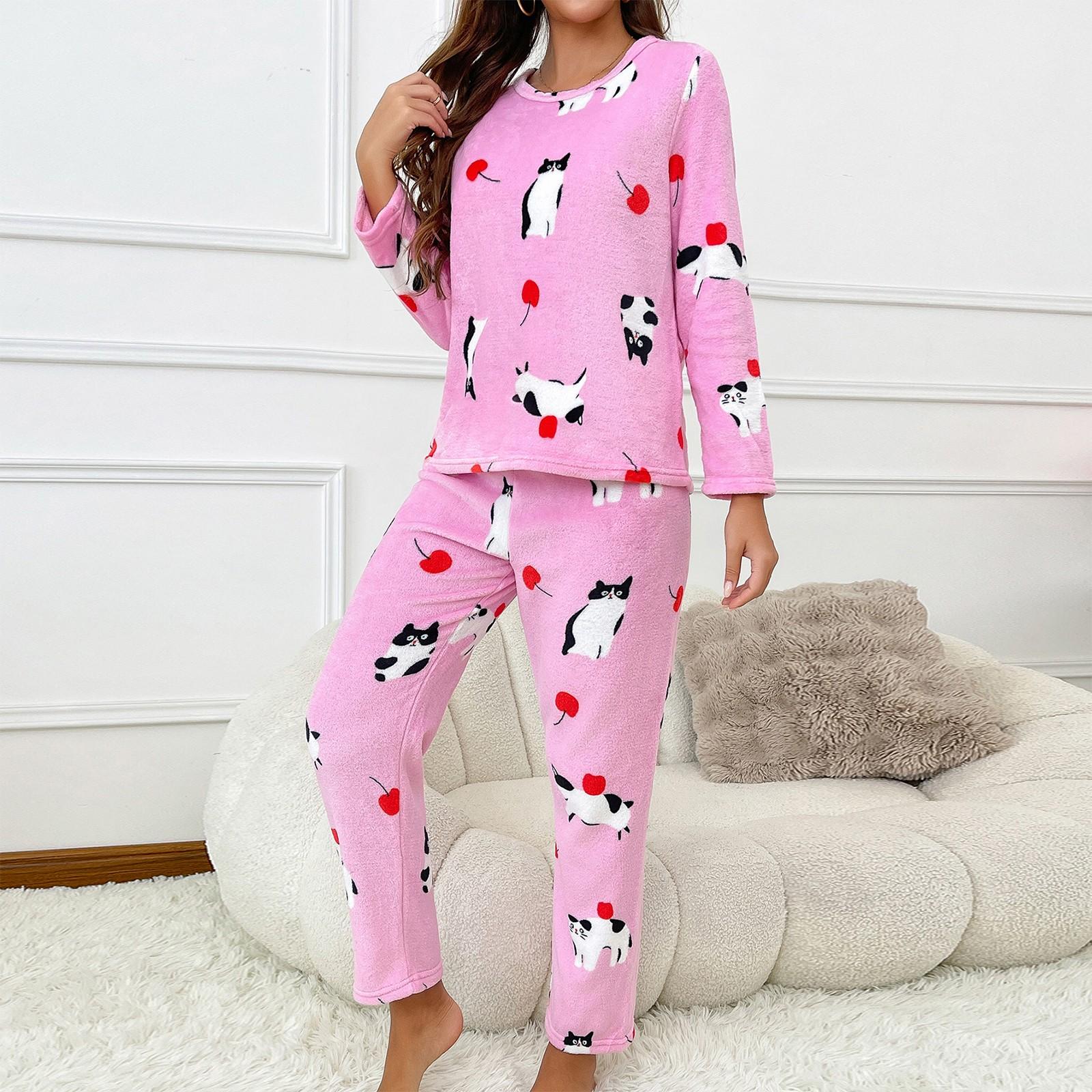 

Женский комплект из двух предметов: топ с круглым вырезом и длинными рукавами, брюки на резинке, пижамный комплект, костюм для отдыха XL розовый