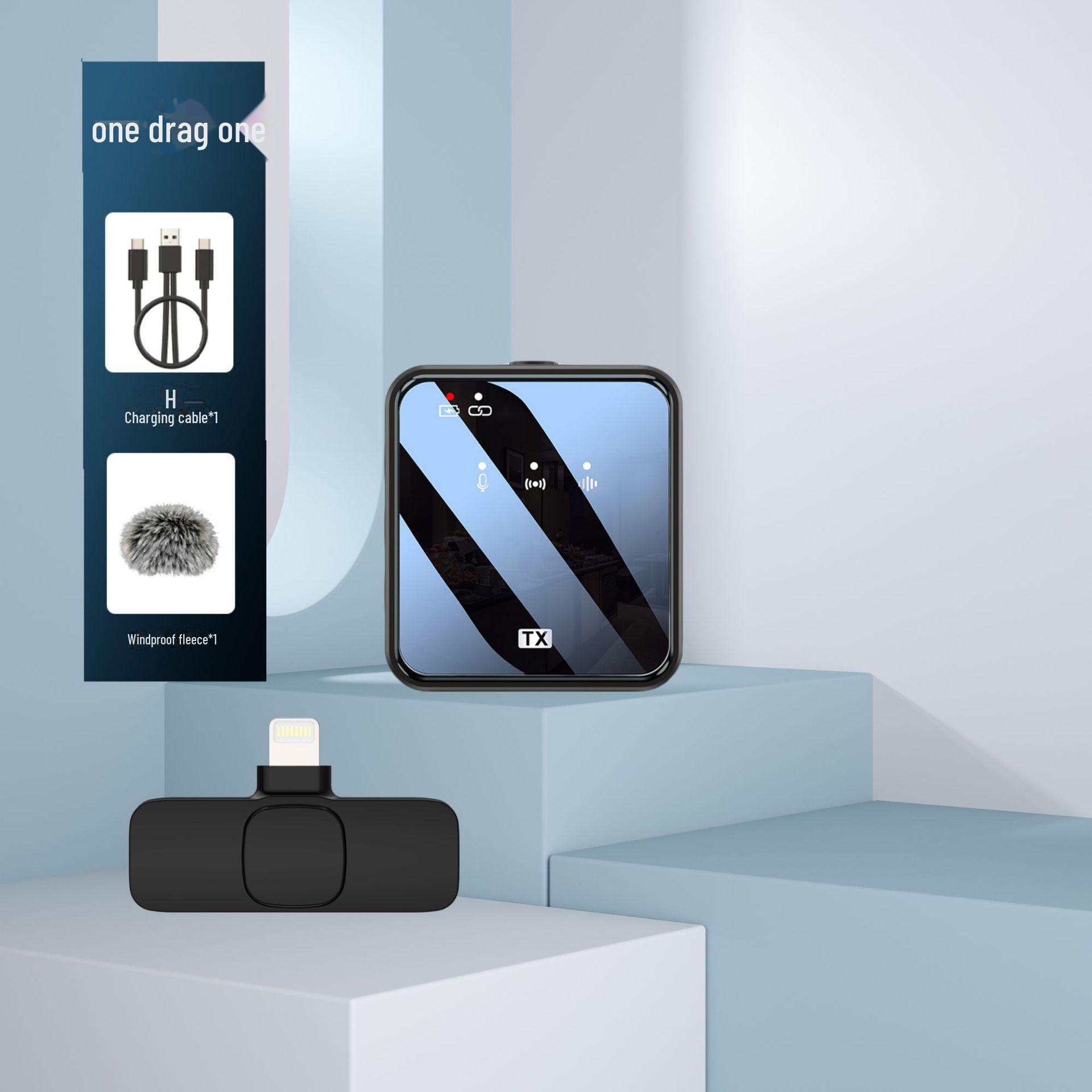 

Двойной беспроводной петличный микрофон с шумоподавлением для записи живого звука на открытом воздухе