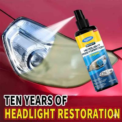 Autoscheinwerfer-Restaurationsspray, Auto-Scheinwerferglas-Reiniger & Politur, Entfernt Vergilbung Trübe Oxidation, Scheinwerfer-Klarlack-Reparatur