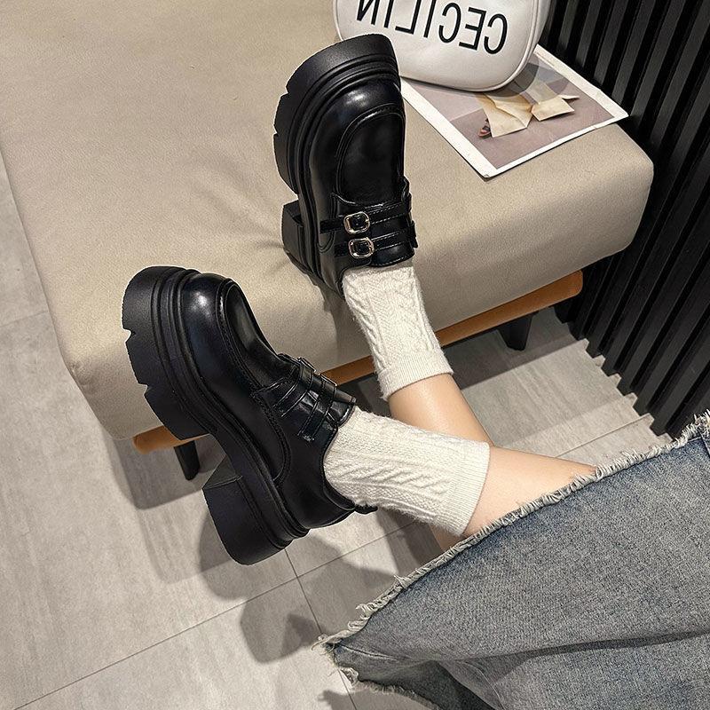 British style small leather shoes women's 2025 autumn new Japanese jk single shoes versatile platform women's shoes black loafers