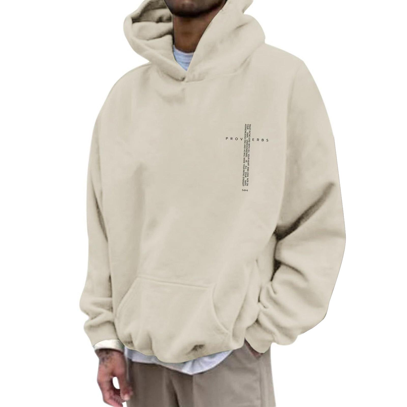 

Мужская Повседневная Спортивная Толстовка с Капюшоном Пуловер M