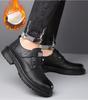 2024 Men's Winter Leather Shoes: Warm, Non-slip, Velcro, Thick Sole, Casual British Workwear Style