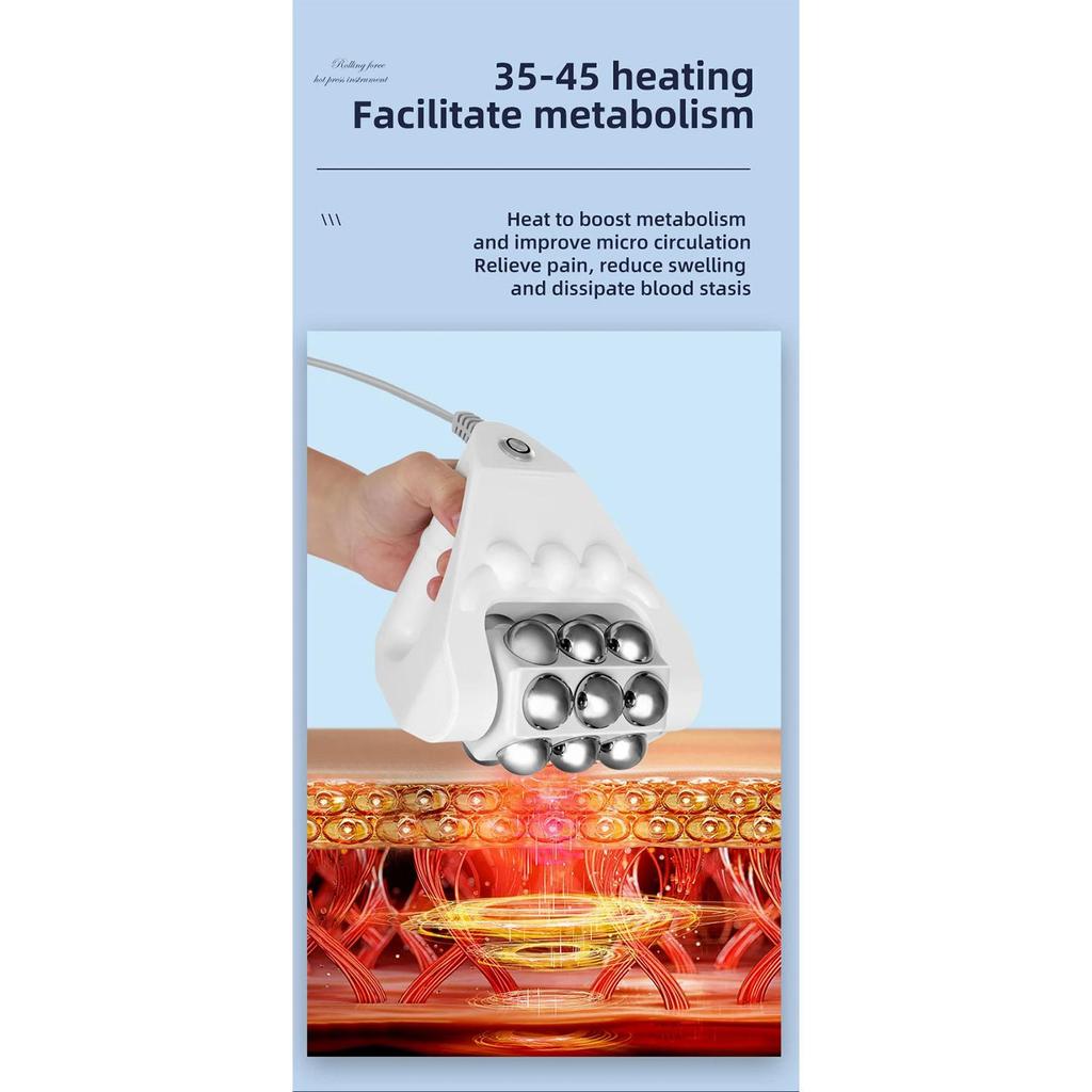 3-in-1 EMS Massage Roller Microcurrent Heating Vibration Body Shaping Weight Loss Professional Fatigue Relief Device