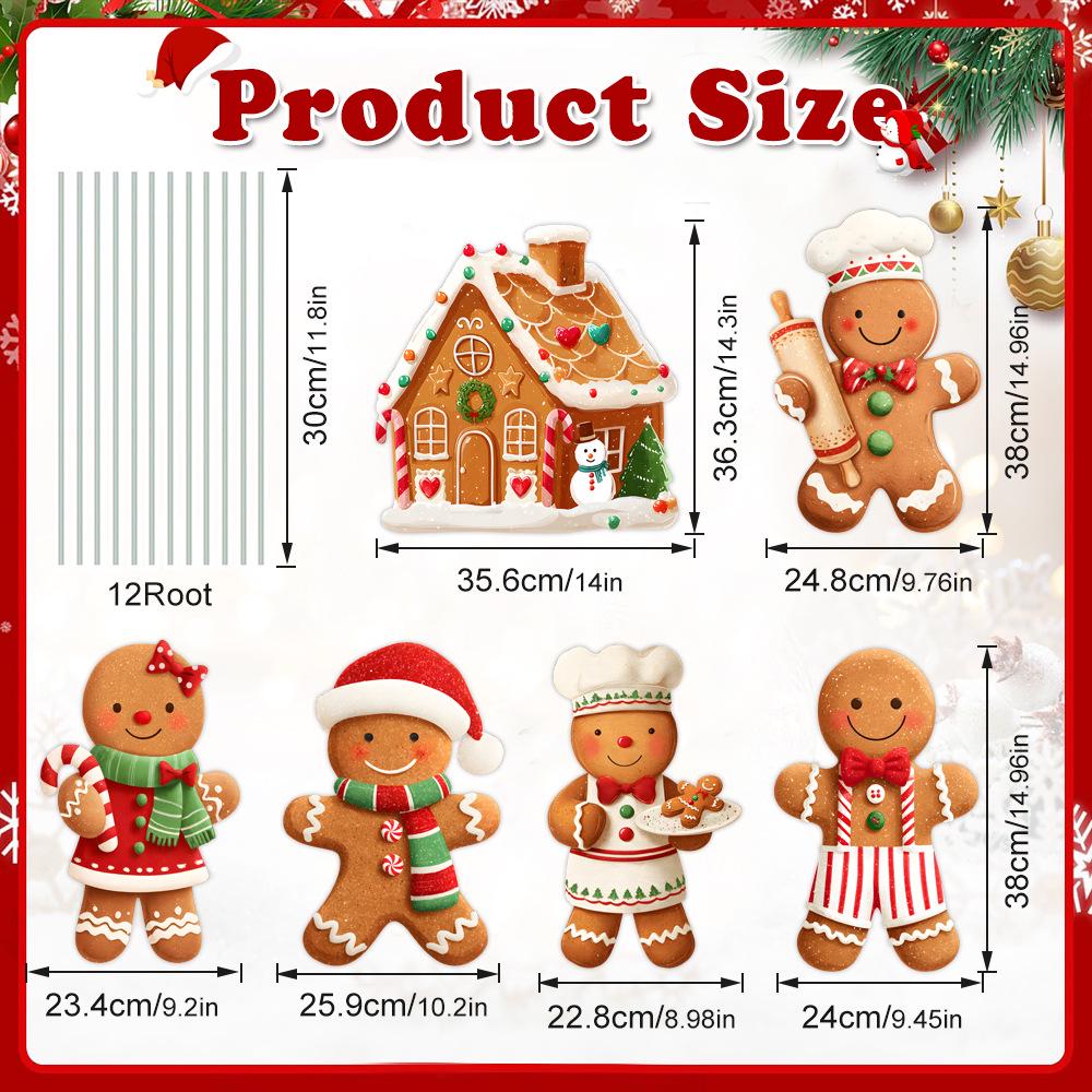 Christmas Gingerbread Man Yard Stake Decoration for Outdoor Garden Parties ZKB014