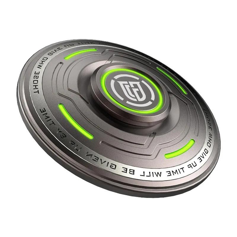 Topmix Light Metal Fidget Spinner Luminous Anti-Stress Reducing Toys Glowing Spinning Top Tip Relieve Stress Ufo Gyro For Autism Children