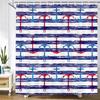 Bathroom Shower Curtain Nordic Cartoon Ocean Anchor Style Printed Polyester Fabric Shower Curtain With Hooks Decoration Curtain