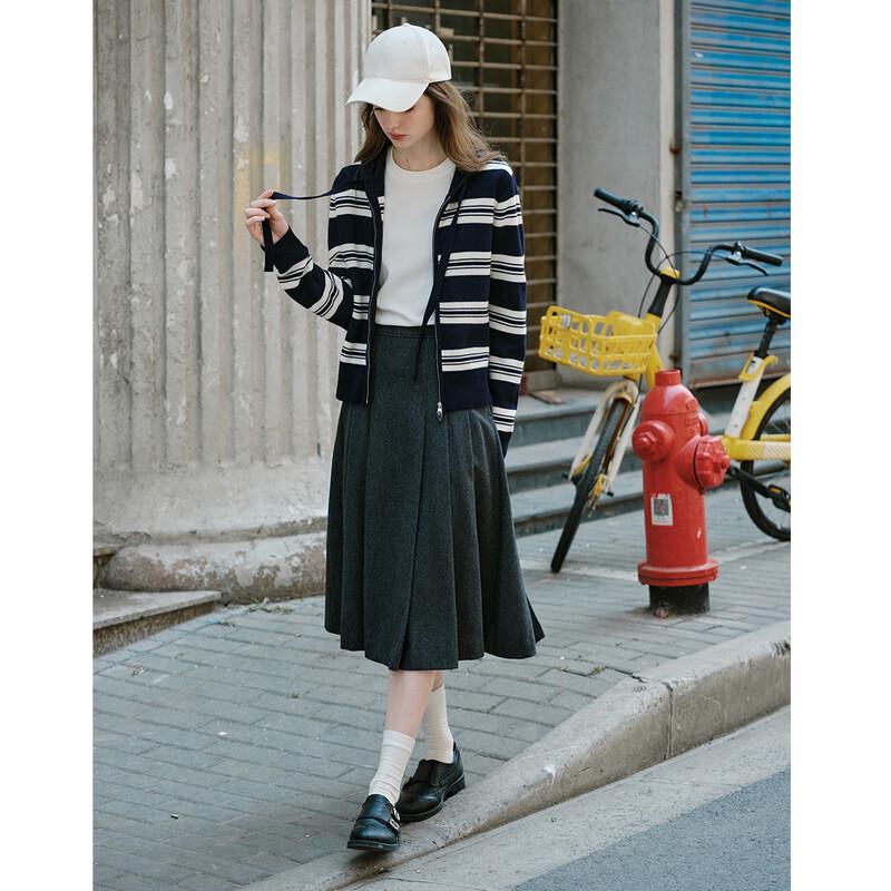 Damen Herbst/Winter Langarm Kapuzen Reißverschluss Strickjacke Pullover