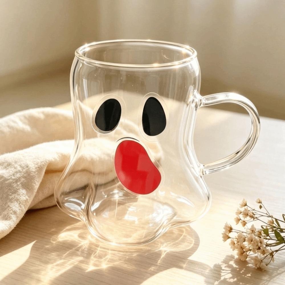 Borosilicate Glass Ghost Glass Cup with Handle Beer Cup Milk Cup Juice Cup Halloween Party