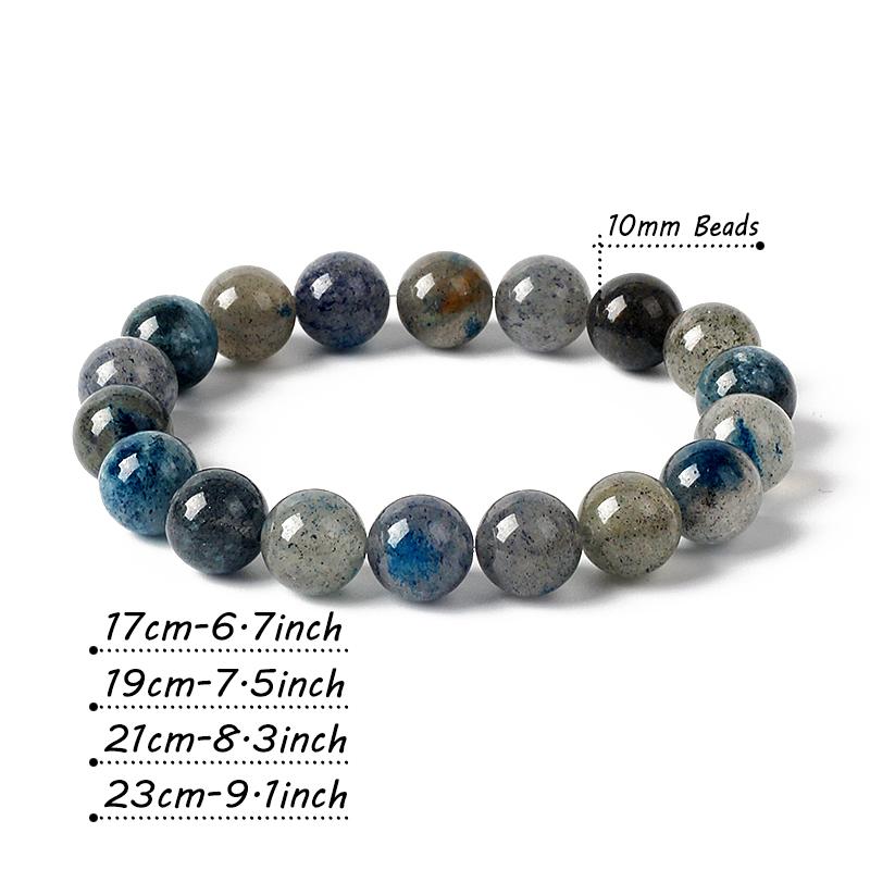 5A Blue Strawberry Quartz Bracelets for Women Fashion Blue Crystal Clear Round Beads Lovers Strand Bangles Natural Stone Jewelry