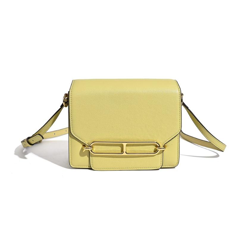 New leather women's bags, high-end messenger bags, underarm bags, simple and versatile shoulder bags, small square bags, light luxury tofu bags.