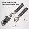 Car Stickers For Alfa Romeo Suede Leather Car Keychain Key Ring Car Emblem Accessories For Alfa Romeo 156 159 147 4C 8C 166 Giul