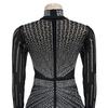 Fashion Women's Dress Solid Colour Mesh Drill Long Sleeve Long Dress