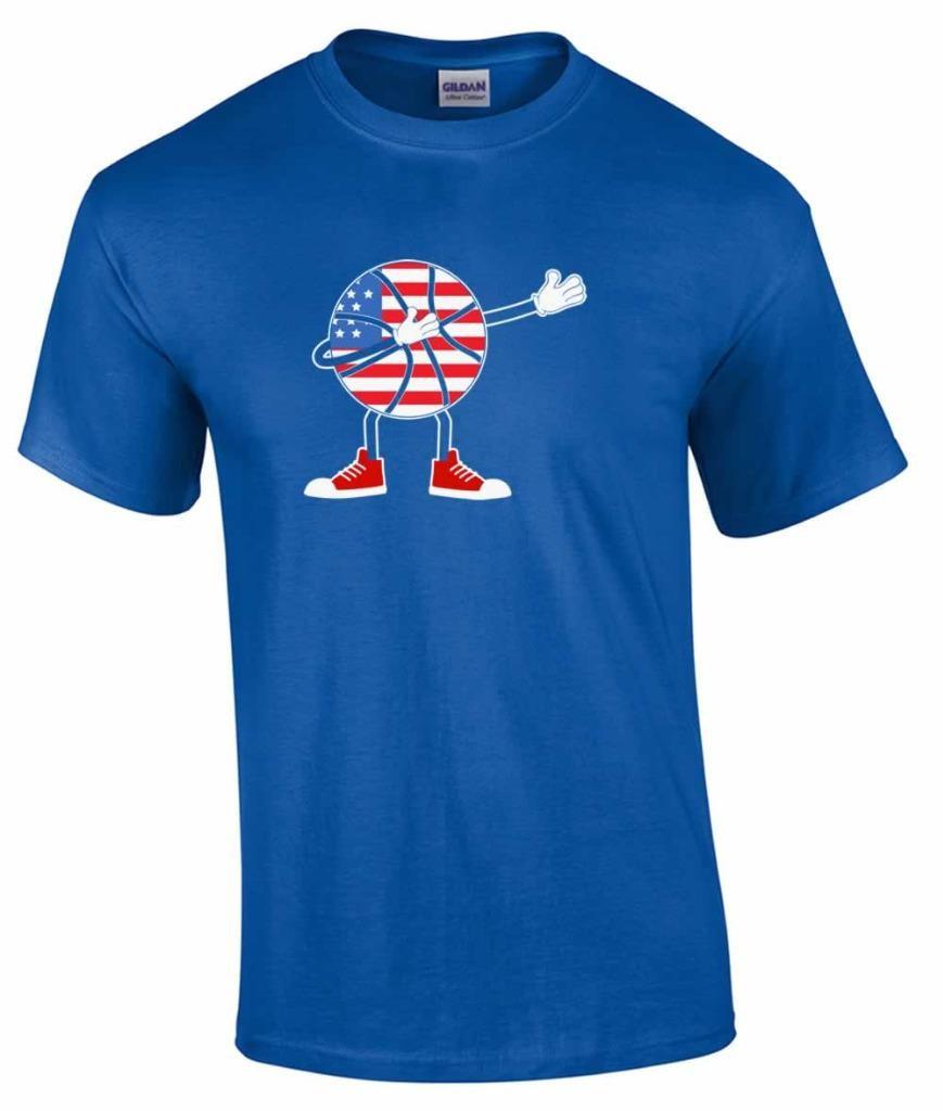Patriotic Dabbing Flag Basketball T-Shirt S