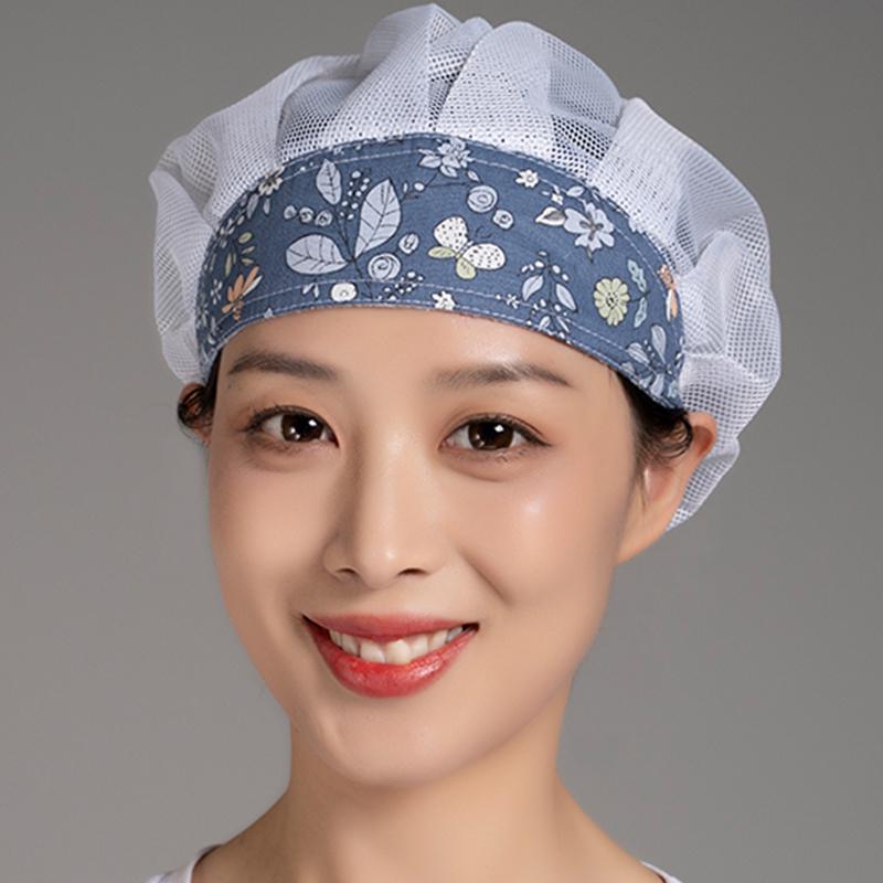 Breathable Dustproof Women's Work Cap - Mesh Chef Hat for Kitchen Hygiene, Oil & Smoke Proof