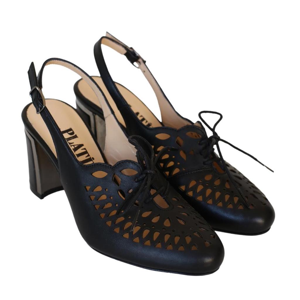 Chaussures à talons classiques en cuir véritable pour femmes