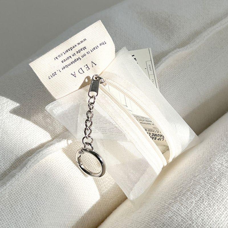 

VEDA ROMANTIC POUCH MINI KEYRING_MESH WHITE white
