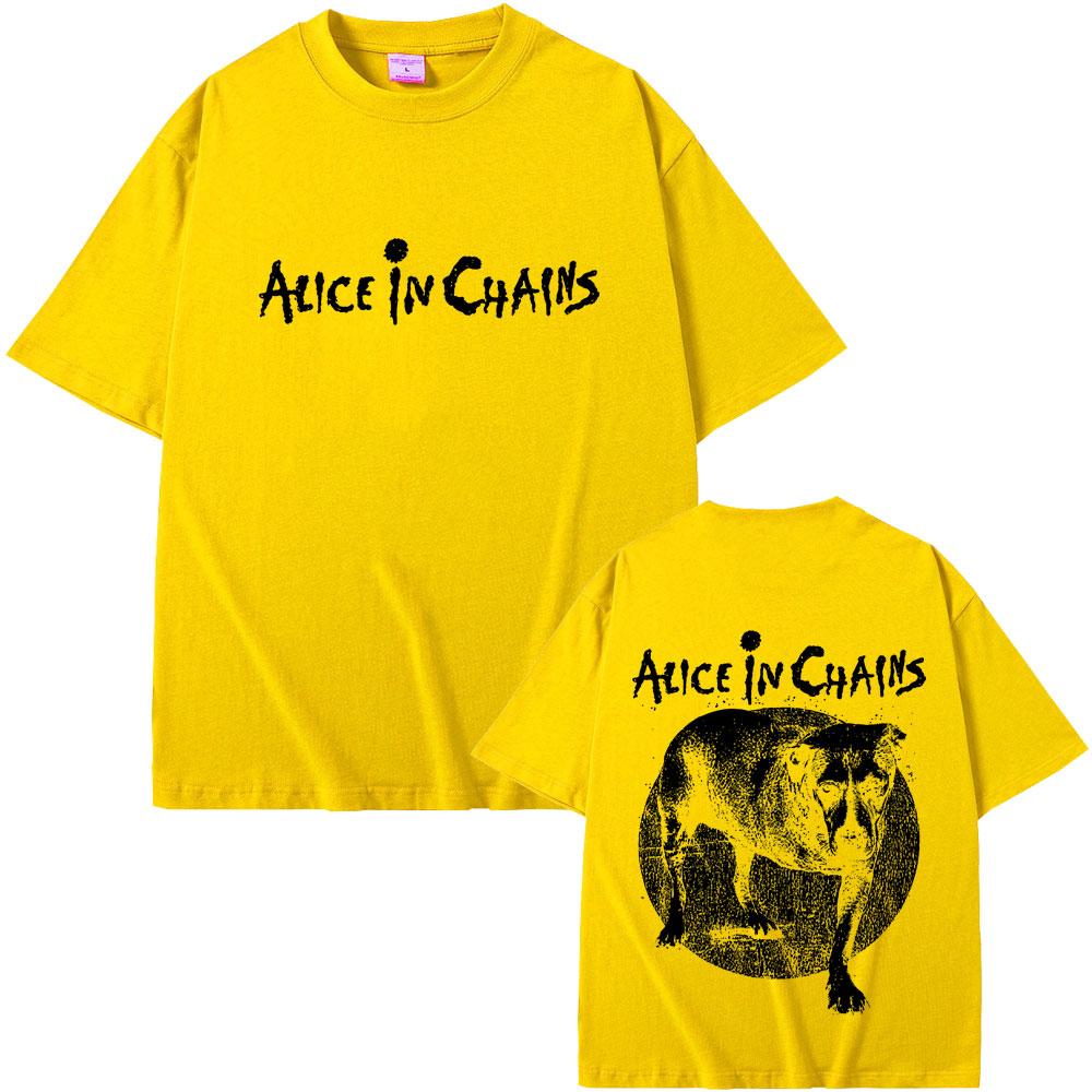 Rock Band Alice In Chains Double Sided Graphic Tshirt Summer Men Women Casual High Quality Cotton Tshirt Male Vintage T Shirts