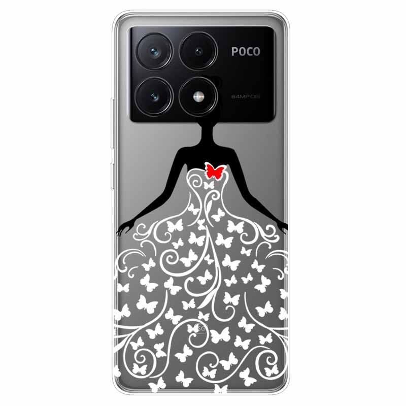 For Xiaomi Poco X6 Pro Case Transparent Cute Soft Silicone TPU Coque for Poco X6 / X6 Pro 5G Phone Cover X 6 X6Pro Clear Shells