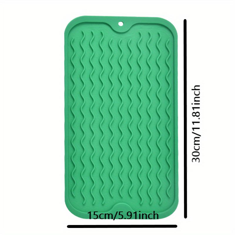 Large Silicone Dish Drying Mat, 30x15cm/ 11.81x5.91inch Foldable Draining Board Mat, Heat-Resistant Drainer Non-Slip Drying Mat