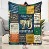 70th Birthday Celebration Blanket Comfortable Suitable for Couch Office Chair Office Four Seasons Universal Playful Design