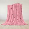 Grid Heart Flannel Blanket Perfect for Sofa Office Bed Travel Sleep Read Relax Camping four season use