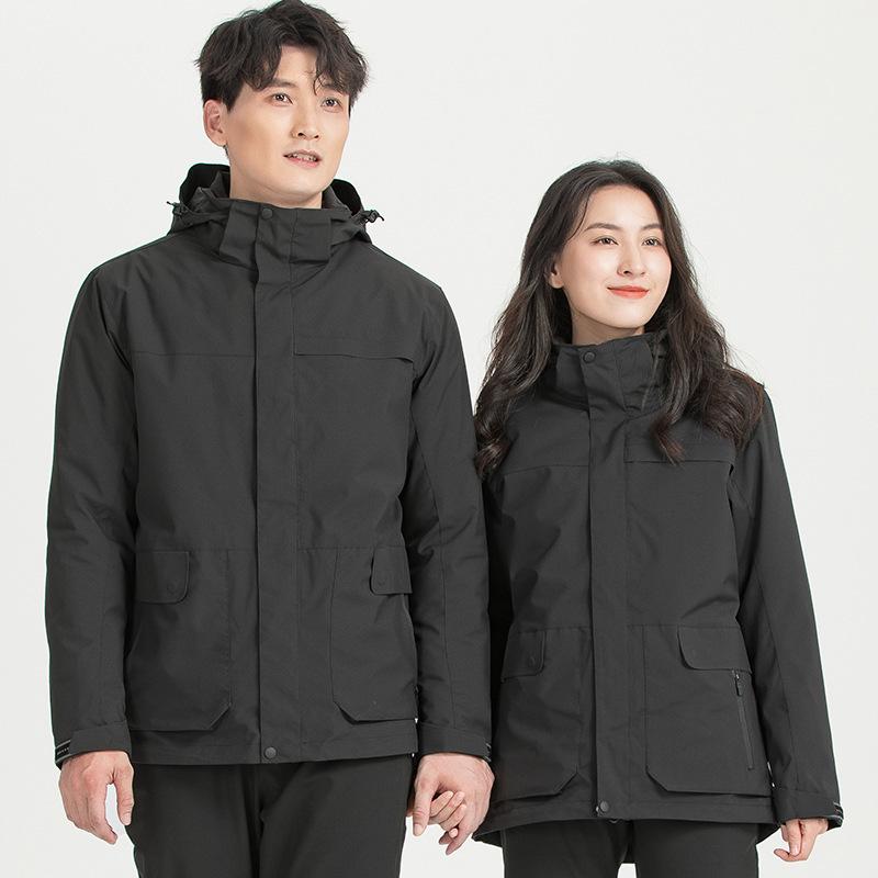 Three-in-one Down Liner Cold Jacket Women's Outdoor All-weather Waterproof Graphene Warm Jacket Men's Group Buying
