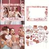 1 Pack,  Bride Handheld Paper Photo Frame Photo Props Rose Gold Combination Set, Girls Bachelorette Party Wedding