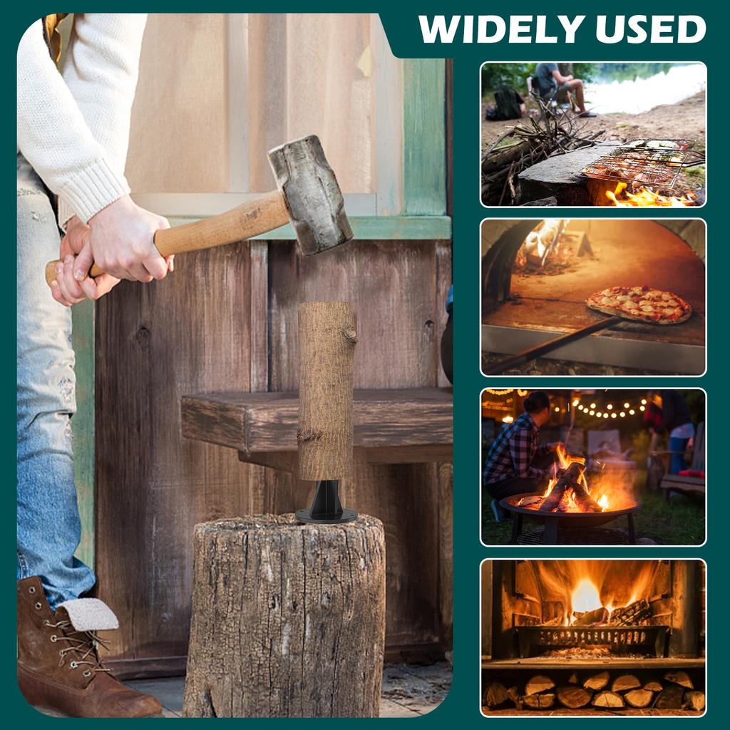 Vertical Wood Splitter High Carbon Steel Log Splitter with 4 Screws Easy To Use Firewood Kindling Splitters for Outdoor Camping