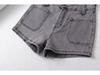 2023 Retro High-Waist Denim Shorts for Women – A-Line Slimming Straight Leg