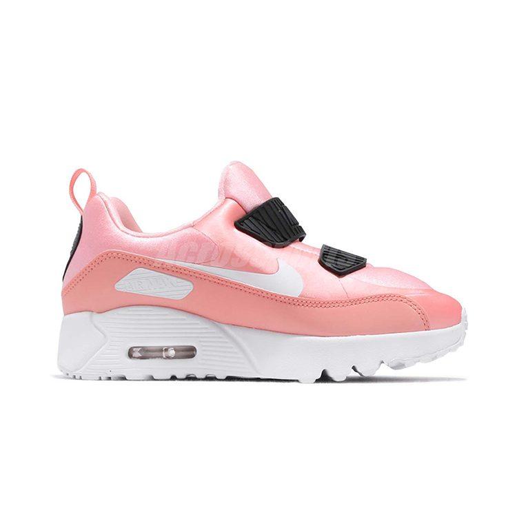 Nike Air Max Tiny 90 Cushioning Low Top Running Shoes Coral Red Children Aged 3 7 Years Old AV3194-600
