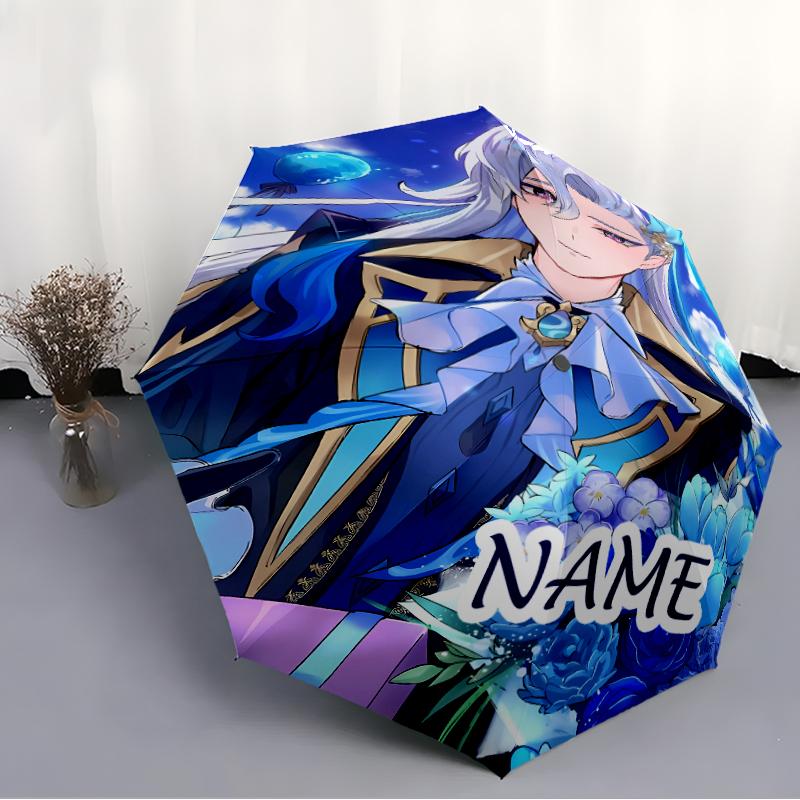 Personalized Name Genshin Impact Print Umbrella - Automatic Open/Close, Eight-Rib Durable Frame, Automatic Folding Umbrella
