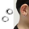 Titanium Steel Ear Hook Men's Ear Ring Without Ear Hole, No Piercing Ear Bar, Round Ear Stud, Circular Shape