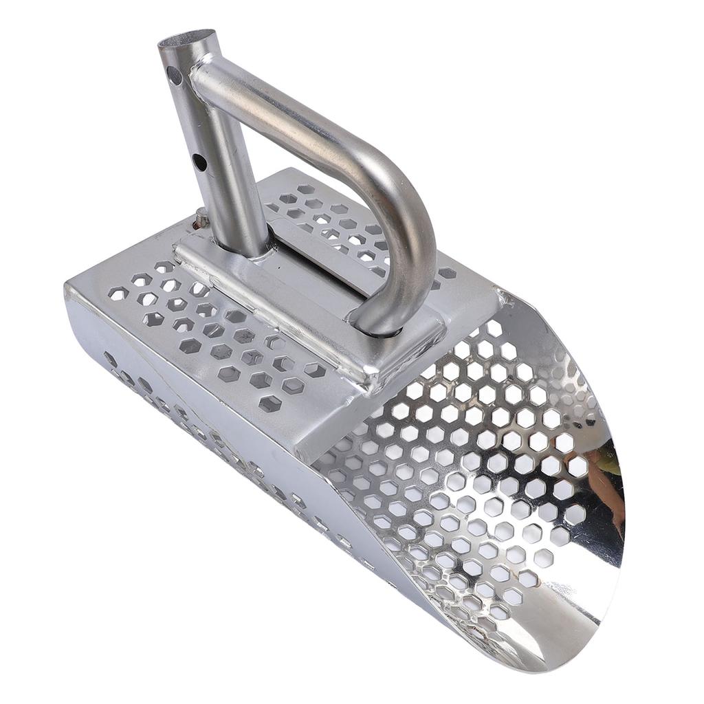 Stainless Steel Sand Shovel, Bch Metal Detection Shovel, Premium Sand Sifter Shovel with Efficient Toothed Sieve, Removable Handle for Sy Transport
