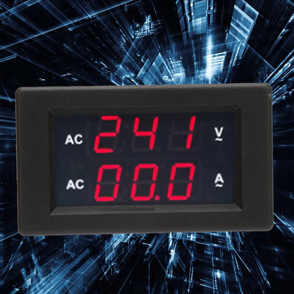 LED Digital Display AC 100.300V Voltmeter 0-50A   Meter(Red Red)