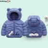 Children's  Clothing Boys and Girls Ears Hooded Jacket In Small Children Baby Fall and Winter Cartoon Thickened Jacket