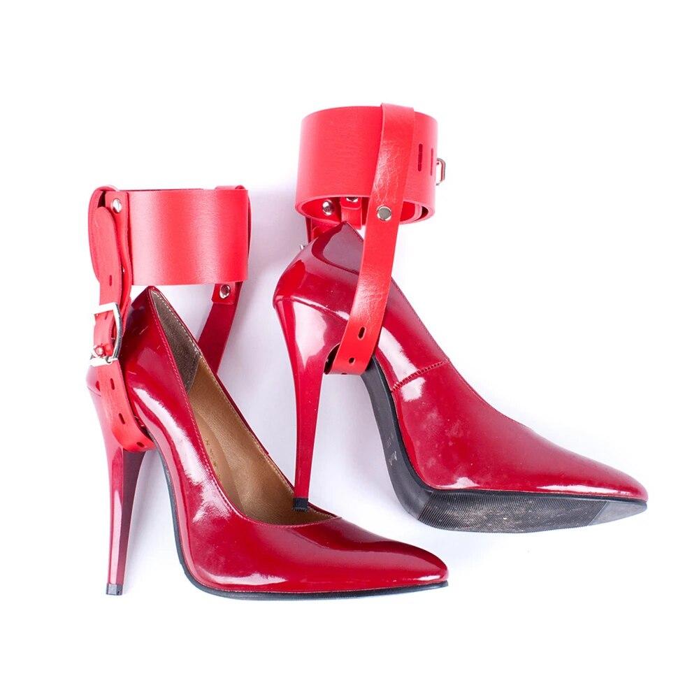 Fetish High Heels Flirtování Hry pro dospělé Erotické doplňky Nastavitelné kožené manžety na kotníky Pásek na pouta