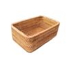 Handwoven Rattan Desktop Organizer Kitchen Storage Rectangular Storage Box Picnic Basket Eco-Friendly Cosmetic Storage Basket