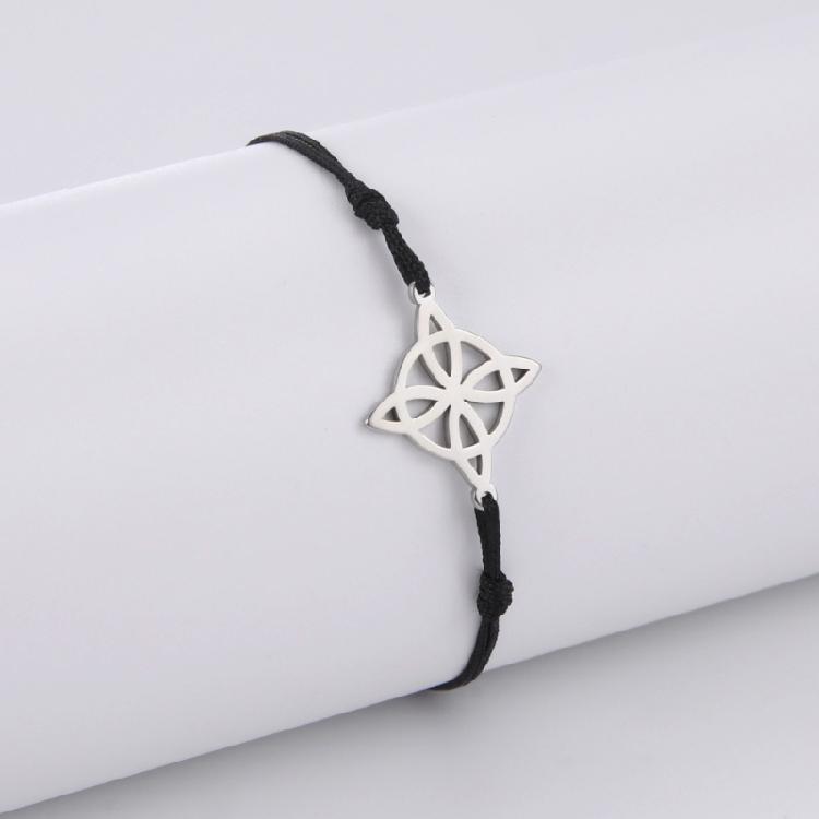 Titanstahl Hexen knoten Anhänger Armband für Damen Herren Jade Schnur Seil Armband