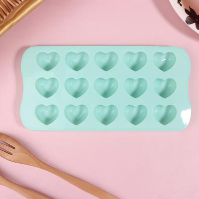 1Pc 15 Fori Stampo in Silicone a Forma di Cuore Tridimensionale Fai da Te Stampo per Mousse al Cioccolato con Griglia per Ghiaccio Stampo per Dolci Morbidi
