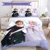 3pcs Elsa Bedding Set Duvet Cover Closure Includes 1 Duvet Cover & 2 Pillowcases, Soft and Comfortable for All Seasons.