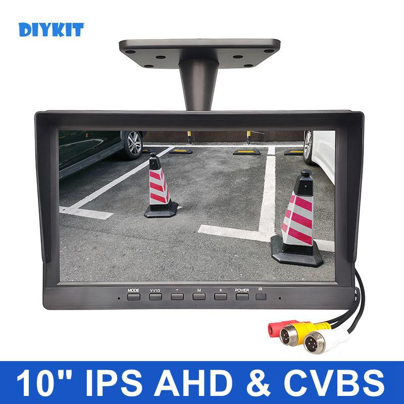 DIYKIT 10.1inch AHD CVBS IPS LCD HD Monitor Rear View Car Monitor Support 1080P AHD CVBS Car Camera 4PIN Video Input