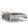 Bed Frame with Headboard and Footboard Metal White 150x200 cm