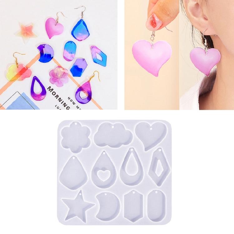 Geometric Earring Mold DIY Necklace Pendant Flower Crystal Epoxy Resin Molds