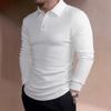 Autumn New Solid Color Jacquard Sweater Long-sleeved Slim Lapel Men's Top