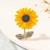 Luxury Crystal Sunflower Brooch Pins For Women Lady Fashion Jewelry Friendship Wedding Party Office Coat Accessories Badge