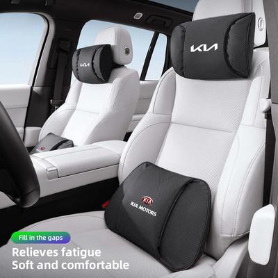 Car Headrest Neck Pillow Lumbar Cushion Set Breathable Soft For K3 Sportage Carnival K5 Seltos Pegas KX1 EV5 Sonet EV6 K4 K8